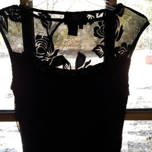 Carole Little Velvet Burn Out Long Sheath Dress